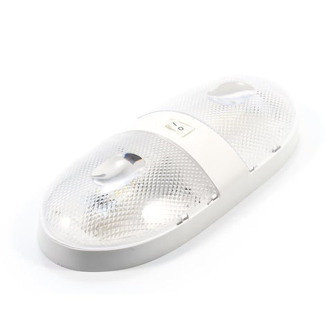 White Camco LED Double Dome Light 41321 - Installation View | United RV Parts