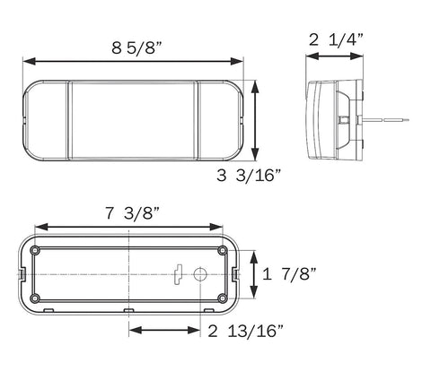Optronics | Luz trasera para autocaravana | Freno | Trasera | Giro | Matrícula | Base negra | RVSTB60P | Lado del conductor