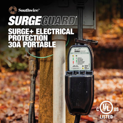 Southwire 30A Portable Surge Guard - Outdoor Installation with LED Status Chart | United RV Parts