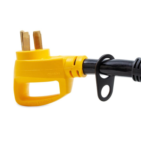 Yellow 50 Amp RV Plug Adapter - Side Profile View | United RV Parts