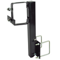 Black Steel RV Spare Tire Carrier with Square Bumper Mount Bracket - Angle View | United RV Parts
