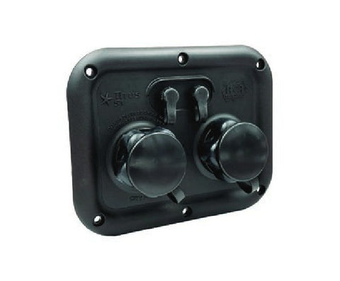 Black B&B Molders Titus S1 Fresh Water Management Panel 94349 - Front Angle | United RV Parts