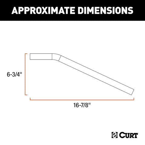 Curt 17112 Lift Handle Dimensions - 16-7/8 in. Length x 6-3/4 in. Height Diagram | United RV Parts