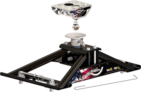 PullRite OEX SuperLite 4715 Black Steel Fifth Wheel Hitch - Front Angle Exploded Assembly | United RV Parts