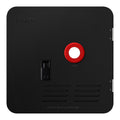 Black Steel RV Tankless Water Heater Door Front View with HOT indicator - Fogatti FSWD-1818 | United RV Parts