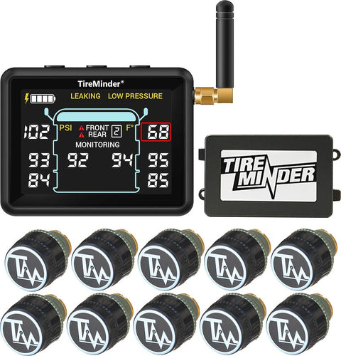 TireMinder i10 Color Display Monitor with 10 Tire Transmitters - Component Layout | United RV Parts
