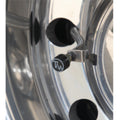 TireMinder Brass Transmitter Installed on Chrome RV Wheel - Side View | United RV Parts