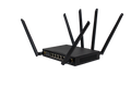 Black TravlFi Router - Side Angle with Ethernet Ports | United RV Parts