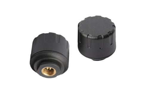 Black RV Tire Cap Sensors - Close-up Detail View | United RV Parts