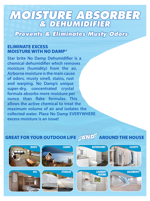 Star Brite No Damp RV Moisture Absorber - Use Cases Infographic Boats RVs Closets | United RV Parts