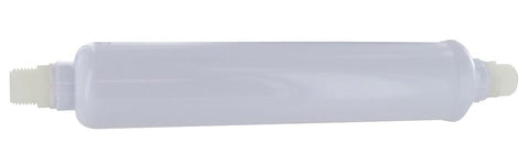 White Inline Water Filter Cartridge with 1/2 Inch Fittings - Top View | United RV Parts