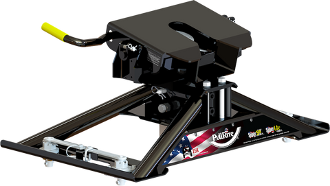 Black PullRite OEX Super 5th 4700 Fifth Wheel Hitch - Rear 3/4 View | United RV Parts