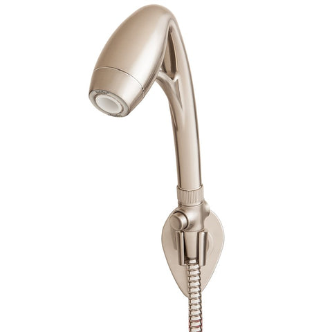 Brushed Nickel RV Handheld Shower Head with Wall Mount - Side Angle | United RV Parts