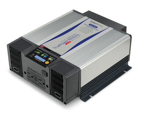 Silver and Black Marinco TruePower 1500ms Modified Sine Wave Power Inverter - 3/4 Angle View | United RV Parts