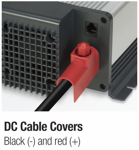 Marinco 06150 Inverter DC Cable Cover Detail - Red Positive and Black Negative Battery Connections | United RV Parts