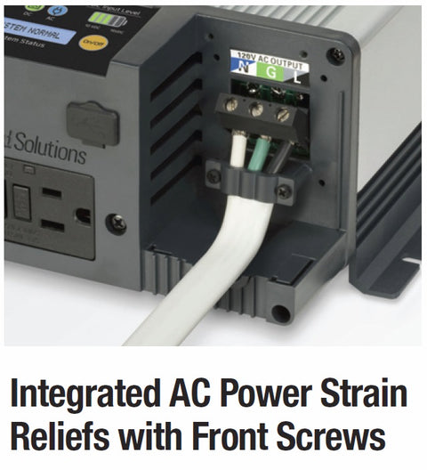 Marinco Power Inverter 120V AC Output Terminal Detail - Integrated Strain Relief with Front Screws | United RV Parts