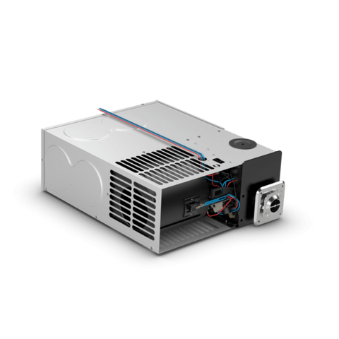 White Metal Dometic DFMD30121 Medium Furnace 30,000 BTU - Side Angle View | United RV Parts