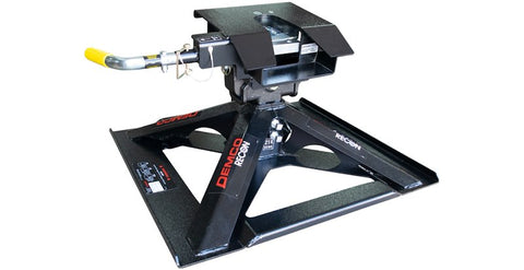 Black Demco 21K Recon Double Pivot Gooseneck Hitch 8550045 - Side Angle | United RV Parts