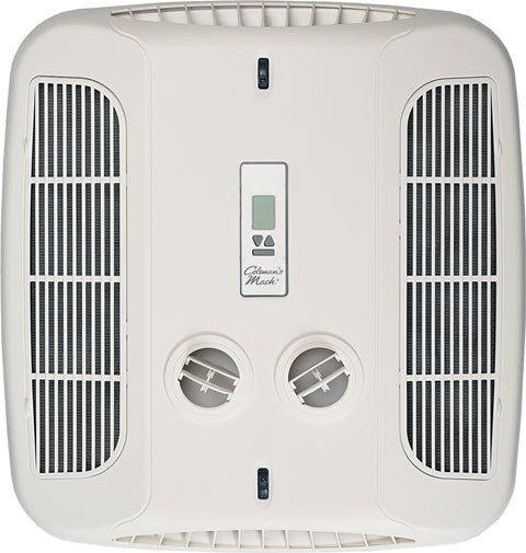 White Coleman Mach 9430-720 Bluetooth Ceiling Assembly - Bottom View with Digital Controls | United RV Parts