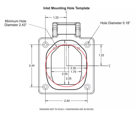 SmartPlug Inlet Mounting Hole Template - Installation Dimensions Drawing 2.43in | United RV Parts