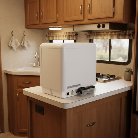 Invision | Portable Mini Dishwasher | 500-2001 | Portable / Counter Top | 18" | 1.32 Gallon | White
