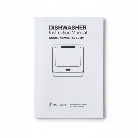 Invision | Portable Mini Dishwasher | 500-2001 | Portable / Counter Top | 18" | 1.32 Gallon | White