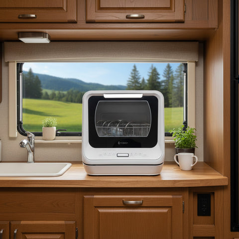 Invision | Portable Mini Dishwasher | 500-2001 | Portable / Counter Top | 18" | 1.32 Gallon | White