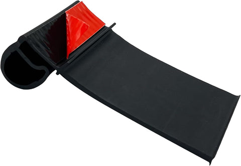 Black Rubber RV Slide-Out Seal with Red Adhesive Tape - Angled View Showing Easy-Install Backing | United RV Parts