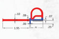 Black Flip N Seal 35061 Technical Dimensions Diagram - 2in Wiper 0.91in Bulb | United RV Parts