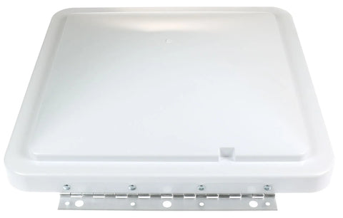 White Fantastic Fan Lid with Mounting Hardware - Front View | United RV Parts