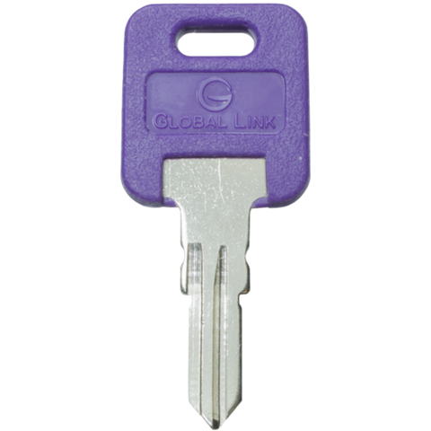 Purple Global Link GL-KEY-BLANK Brass Key - Front View | United RV Parts