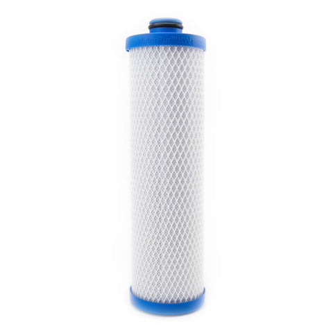 White WaterPur KW1 Filter Cartridge with Blue End Caps - Side View | United RV Parts