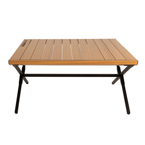Bamboo Black Kuma Camp Crew Folding Camping Coffee Table - Side View | United RV Parts