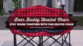 Red Black Plaid Kuma Heated Love Seat Outdoors - Lifestyle Promo Shot | United RV Parts