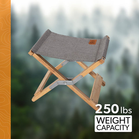 Kuma Yoho Bamboo Stool 250 lb Weight Capacity - Outdoor Lifestyle Shot | United RV Parts