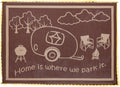 Brown Beige RV Outdoor Mat with LED Lights - Flat Lay with Camping Scene Design LRVH8117 | United RV Parts