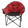 Red Plaid Lazy Bear Single Camping Chair - Front View | United RV Parts