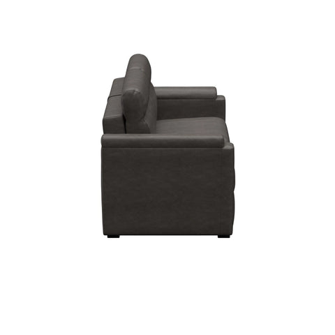 Charcoal McCoy Vinyl Lippert Heritage Series RV Sleeper Sofa - Side Profile View | United RV Parts