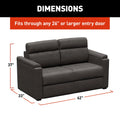 Lippert Heritage Series RV Sofa Dimensions Chart - 62W x 33D x 37H Fits 26-Inch RV Door | United RV Parts