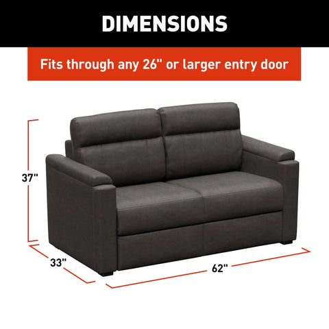 Lippert Heritage Series RV Sofa Dimensions Chart - 62W x 33D x 37H Fits 26-Inch RV Door | United RV Parts
