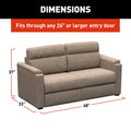 Lippert Heritage Series Clickback Sleeper Sofa - Dimensions Diagram 68x33x37in Fits 26in RV Door | United RV Parts