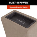 Lippert Heritage Theater Console Built-In Wireless Charging Station Close-Up Detail | United RV Parts