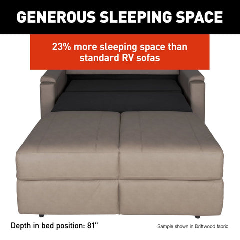 Thomas Payne Rest Easy RV Sleeper Sofa 81in Bed Depth - 23% More Sleeping Space | United RV Parts