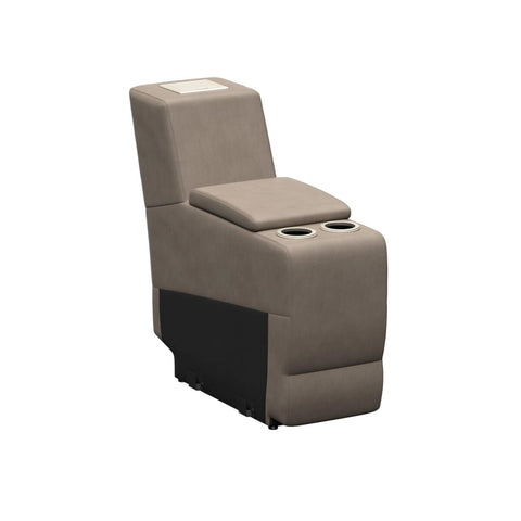 Driftwood Fabric Thomas Payne Seismic 12in RV Theater Seating Center Console - Angled View | United RV Parts