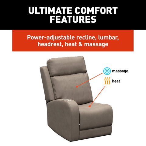 Thomas Payne Seismic RV Theater Recliner Features - Heat Massage Power Lumbar Callout | United RV Parts