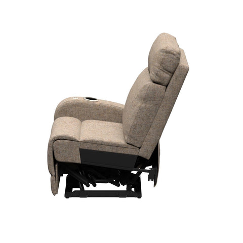 Dellmead Fabric Lippert Seismic RV Recliner Fully Reclined - Side Profile with Mechanism | United RV Parts
