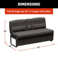 Thomas Payne RV Jackknife Sofa Dimensions Chart - 62 Inch Model | United RV Parts