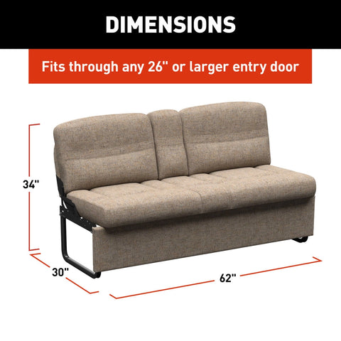 Thomas Payne Jackknife Sofa Dimensions Chart - 62 Inch | United RV Parts