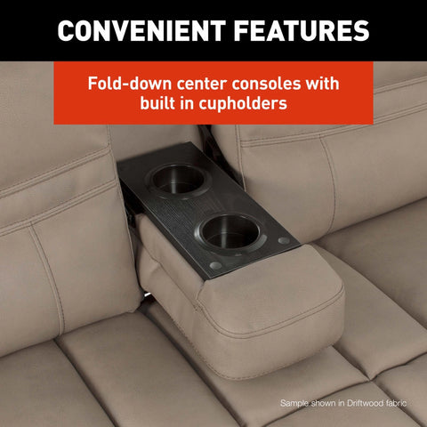 RV Sofa Center Console with Built-in Cupholders Detail | United RV Parts