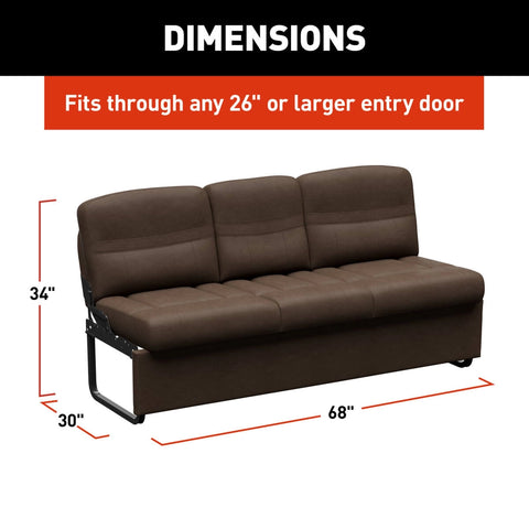 Thomas Payne Signature Jackknife Sofa Dimensions - 68W x 30D x 34H Fits 26in RV Door | United RV Parts